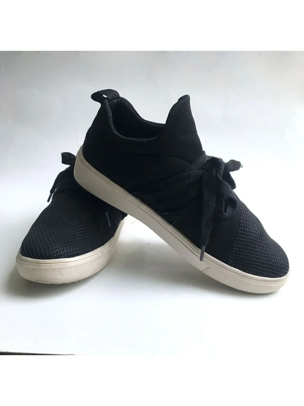 Steve Madden Lancer Black Sneakers 8.5 M